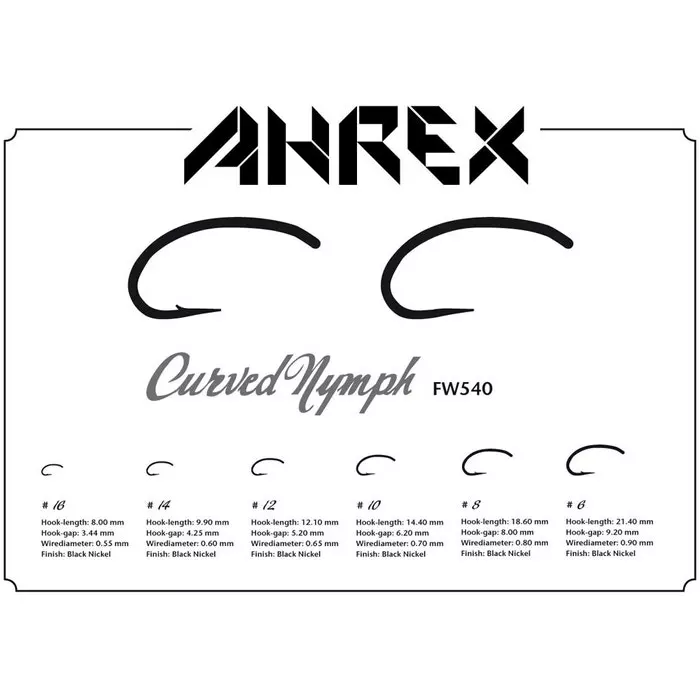 Ahrex FW540/FW541 Curved Nymph Hooks 6 Ahrex FW540/FW541 Curved Nymph Hooks - Image 4