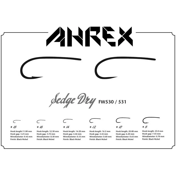 Ahrex FW530/FW531 Sedge Dry Hooks 6 Ahrex FW530/FW531 Sedge Dry Hooks - Image 4